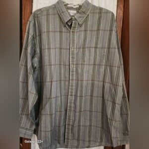 M39 Mercedes By Enro Men's Green & Brown Plaid Long Sleeved Button-Down Shirt